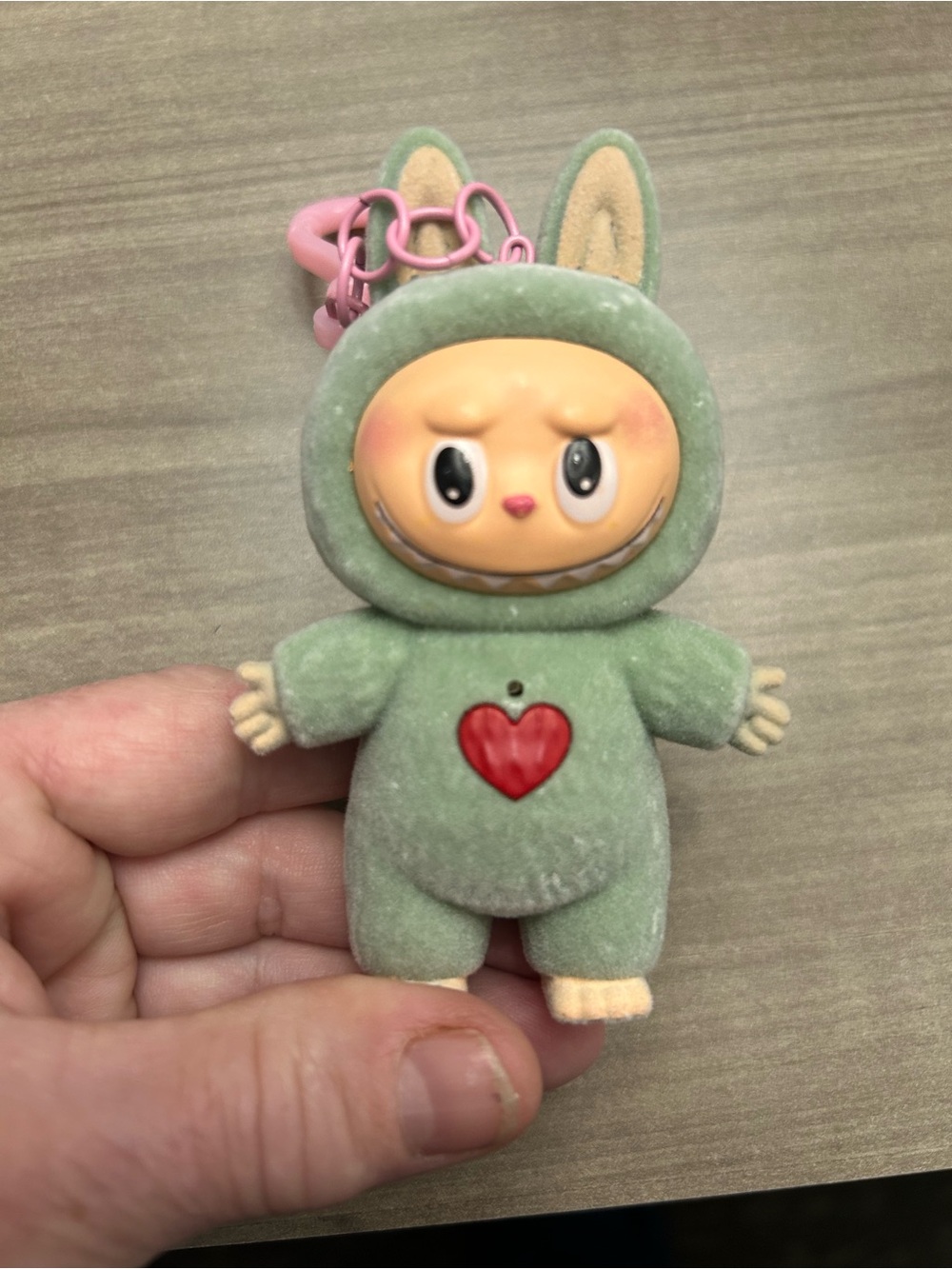 Green monsters Labubu style recordable Keychain